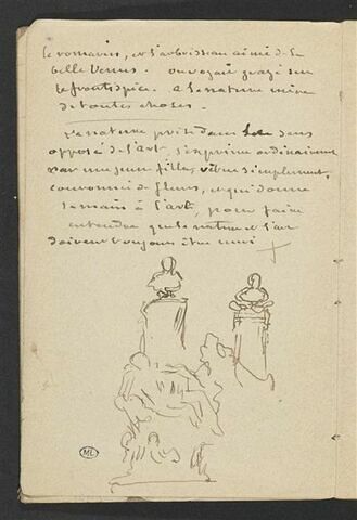 Etude pour un monument, et note manuscrit, image 1/2