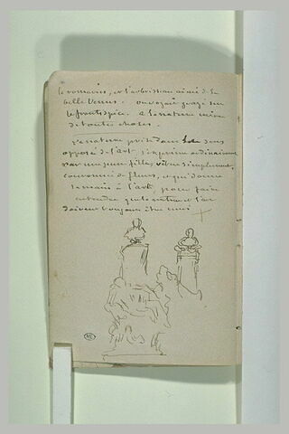 Etude pour un monument, et note manuscrit, image 2/2