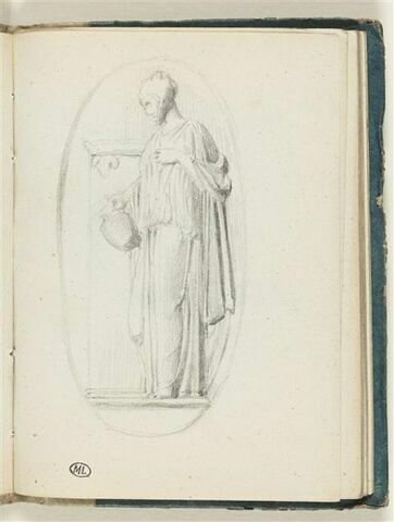 Femme drapée avec une cruche : étude d'après une sculpture, image 1/1