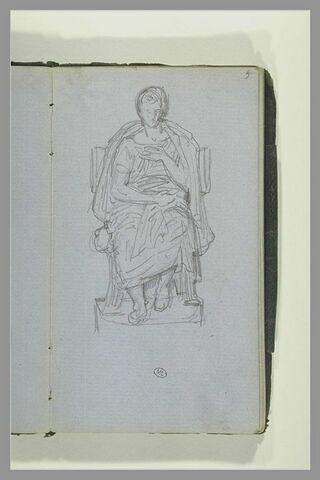 Homme drapé, assis sur un siège, d'après l'antique