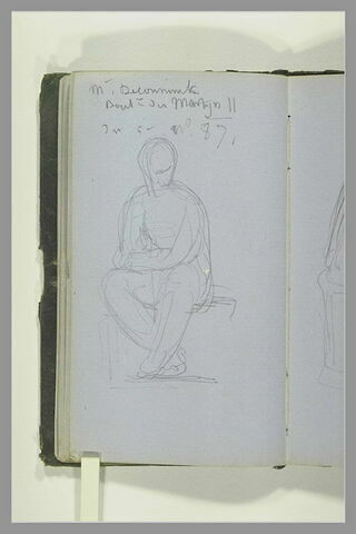 Figure assise ; note manuscrite, image 1/1