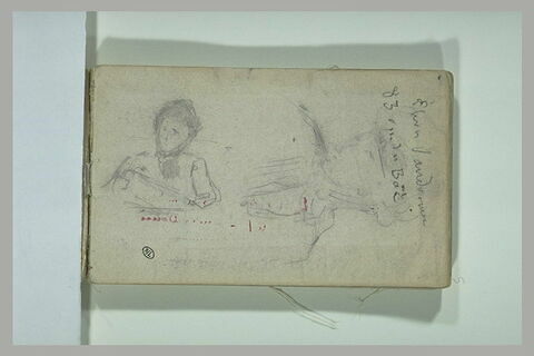 Deux études de femmes en buste et annotations manuscrites, image 1/1