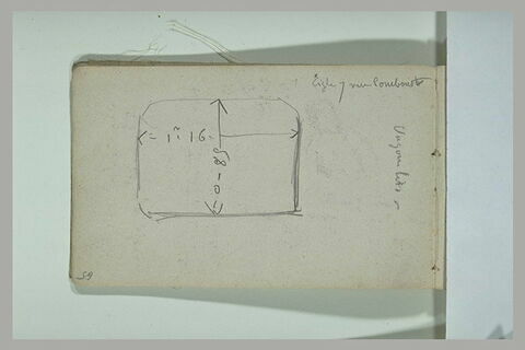 Plan, indications de mesures, annotations manuscrites, image 1/1