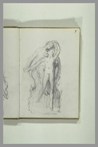 Figure assise derrière une figure debout, image 1/1