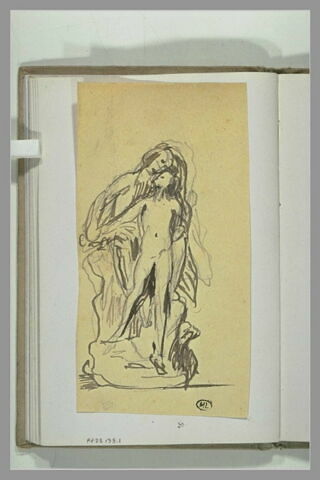 Figure assise derrière une figure debout, image 1/1