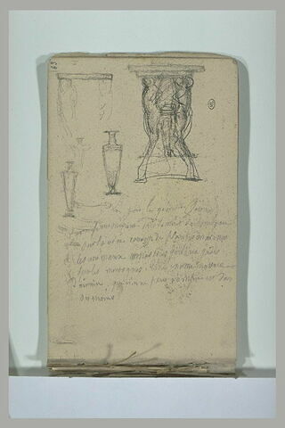 Vases, note manuscrite, trépieds,..., image 1/1