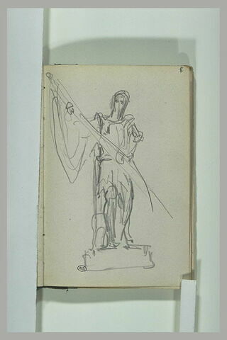 Figure debout tenant un drapeau, image 1/1