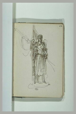 Figure debout tenant un drapeau, image 1/1