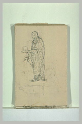 Figure debout, de profil, tenant une coupe et une amphore, image 1/1