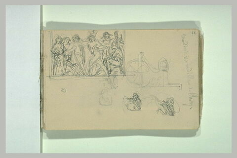 Scène dans un encadrement ; objet ; têtes, image 1/1
