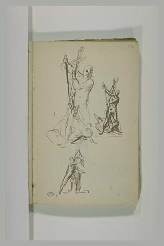 Trois études de composition avec un guerrier, image 1/1