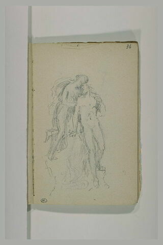 Croquis de deux figures enlacées, image 1/1