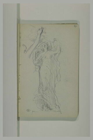 Croquis d'une femme debout, au drapé flottant, image 1/1