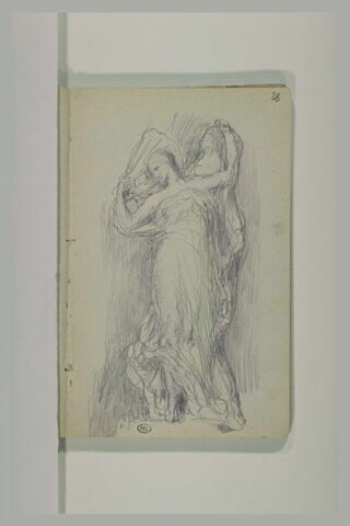 Une femme debout, au drapé flottant, et les bras levés, image 1/1