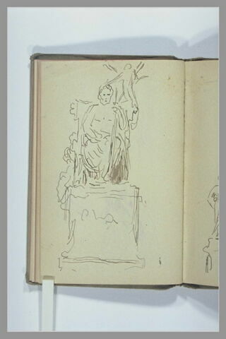 Homme assis, couronné par une figure ailée, image 1/1