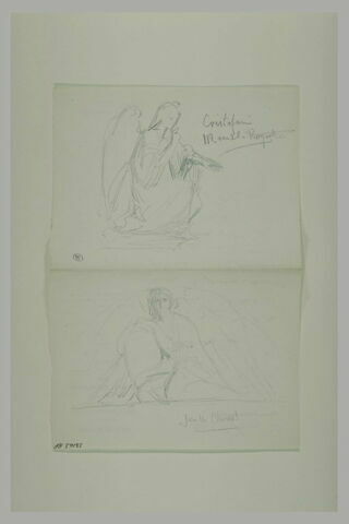 Deux études d'ange agenouillé, image 1/2