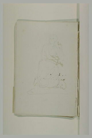 Femme drapée, assise, étude de statue, image 1/1