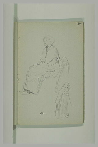 Femme assise ; femme debout, image 1/1