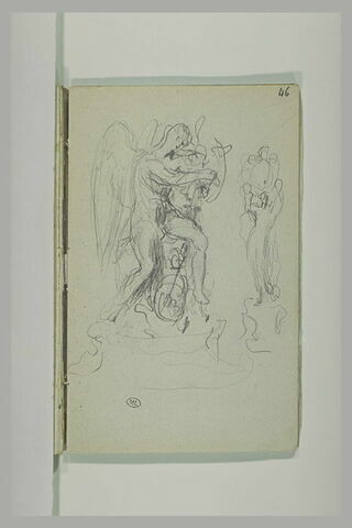 Figure ailée, sur un socle ; figure, image 1/1