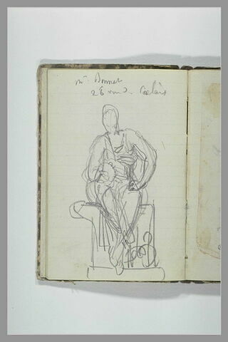 Une figure drapée, assise sur un socle, image 1/1