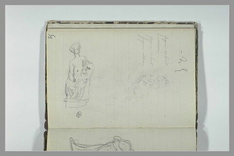 Figure assise ; notes manuscrites, image 1/1