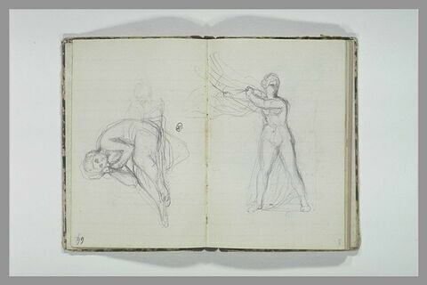 Une femme nue, debout, tenant une draperie, image 2/2