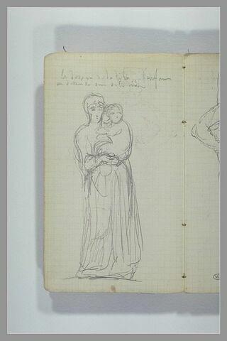 Une femme portant dans ses bras un enfant et indiaction manuscrite, image 1/1