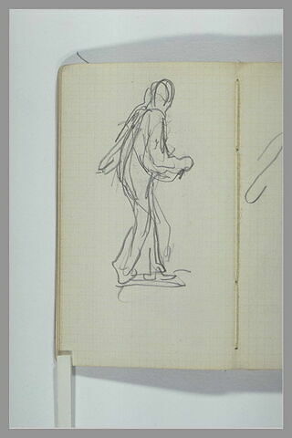 Homme, debout, vu de profil : croquis d'un semeur (?), image 1/1
