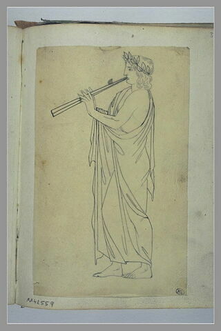 Etude d'une figure jouant de la flûte, d'après l'antique