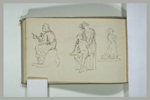 Etudes pour une statue de bergère, et autre étude, image 1/1