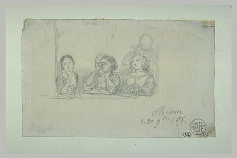 Trois femmes et un homme assis dans une loge de théâtre, image 1/1