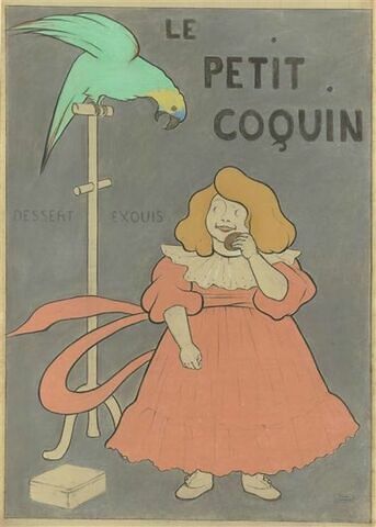 Maquette de l'affiche 'Le Petit Coquin. Dessert exquis' (1901)