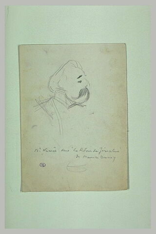 Tête d'homme de trois quarts à droite, avec moustaches tombantes, image 1/1