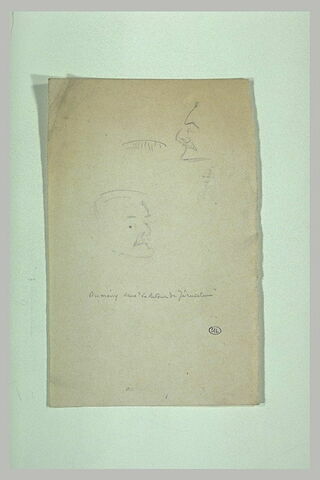 Deux croquis inachevés d'une tête d'homme avec une petite moustache, image 1/1