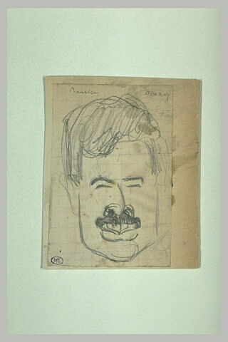 Maurice Donnay, de face, avec moustache, grosses lèvres, souriant, image 1/1