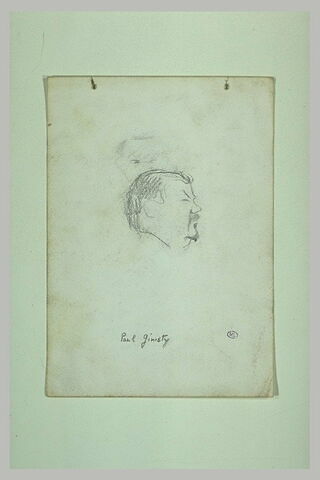 Tête d'homme, de profil à droite, petite moustache et barbiche:Paul Givesti, image 1/1