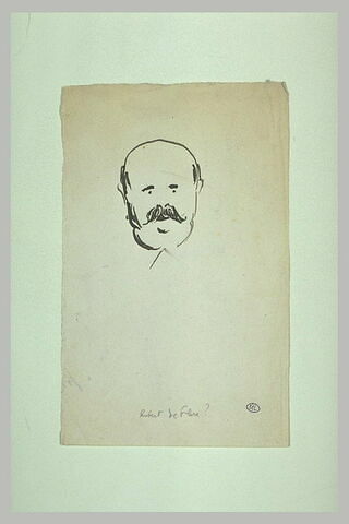 Tête d'homme, de face, avec moustache:Robert de Flers, image 1/1