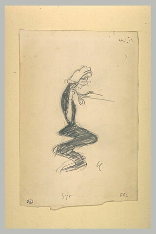 Caricature d'une femme coiffée d'un petit chapeau, image 1/1