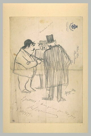 Trois hommes en conversation, image 1/1