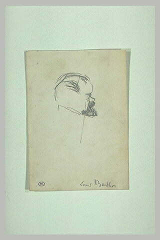 Louis Barthou de profil à droite, avec monocle, moustache et barbe, image 1/1