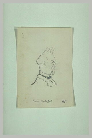 H. Rochefort en buste, de profil droite, mèche de cheveux dressée