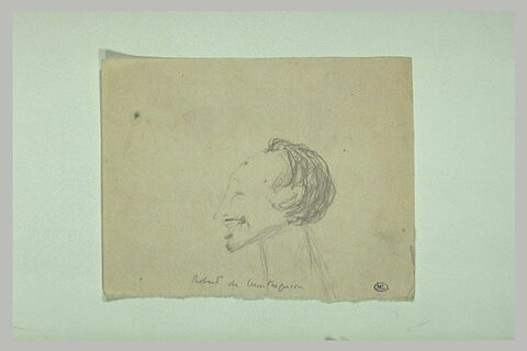 R. de Montesquiau, de profil à gauche, large front, nez et menton pointus, image 1/1