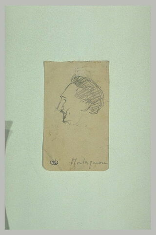 Tête d'homme, de profil à gauche:R. de Montesquiau, image 1/1