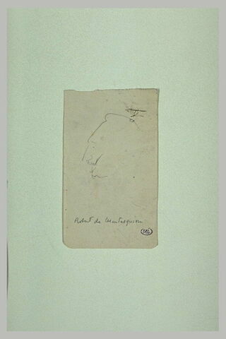 Rapide et léger croquis de R. de Montesquiau, de profil à gauche