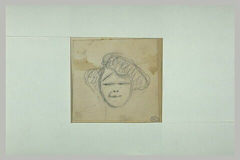 Tête de femme, de face, les yeux vers la gauche, image 1/1