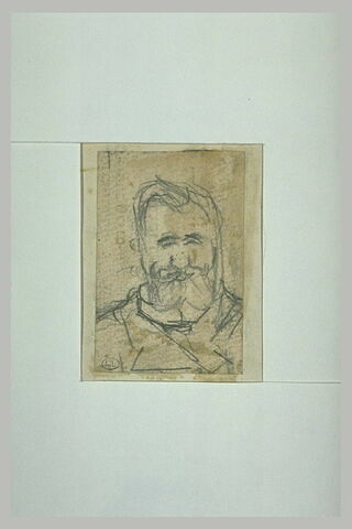 Vieil homme, en buste, barbu, de face, image 1/1
