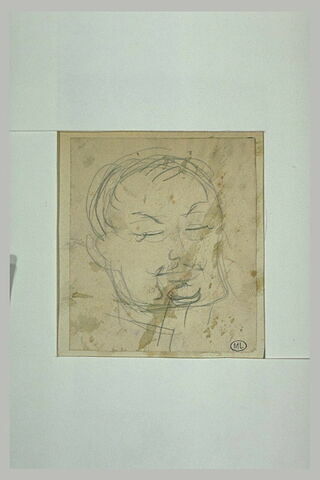 Tête d'homme, de trois quarts à gauche, avec favoris et 'bouc', image 1/1