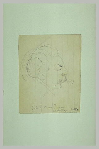 Tête d'homme, de profil à droite, chevelue abondante et moustache, image 1/1