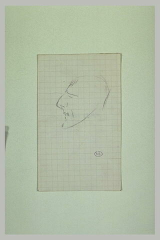 Croquis d'une tête d'homme, de profil à gauche, image 1/1