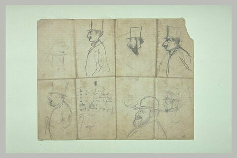 Têtes d'hommes, caricaturales, image 1/1